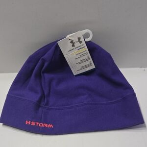Under Armour Women's Coldgear Water Resistant Beanie with Storm Logo NWT